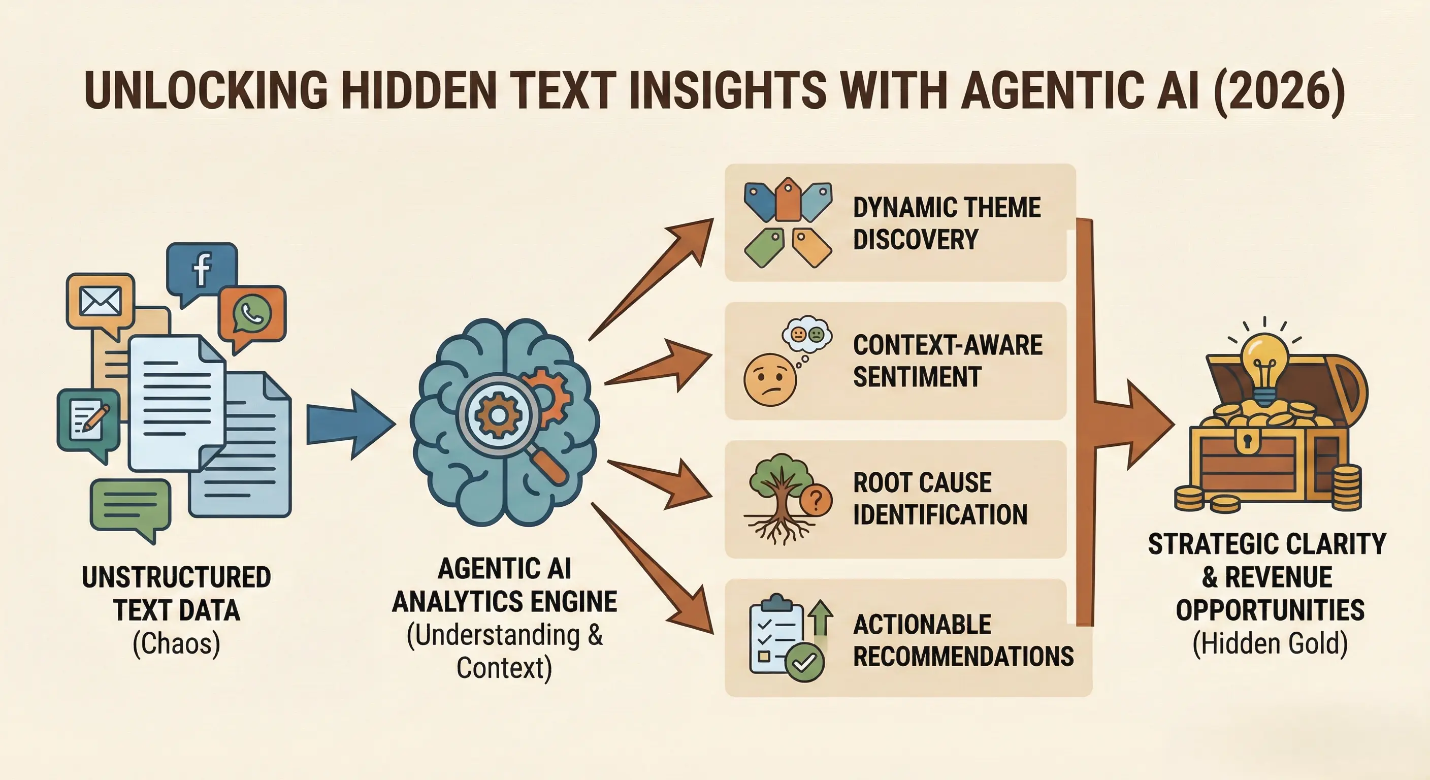 Agentic AI analyzing unstructured text data and customer feedback